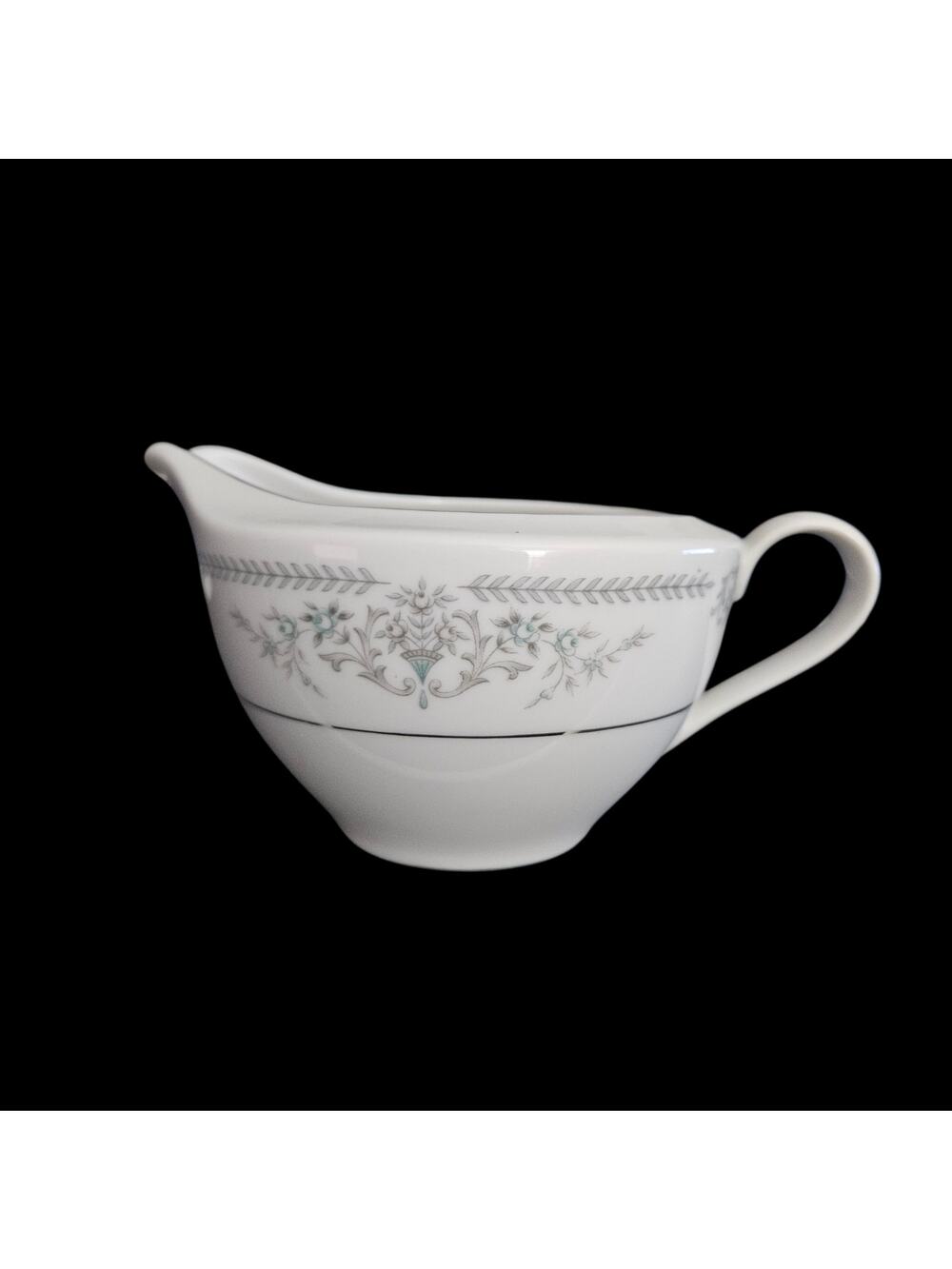 Vintage Rose China Brenda 3801 Creamer Floral Platinum Trim Japan